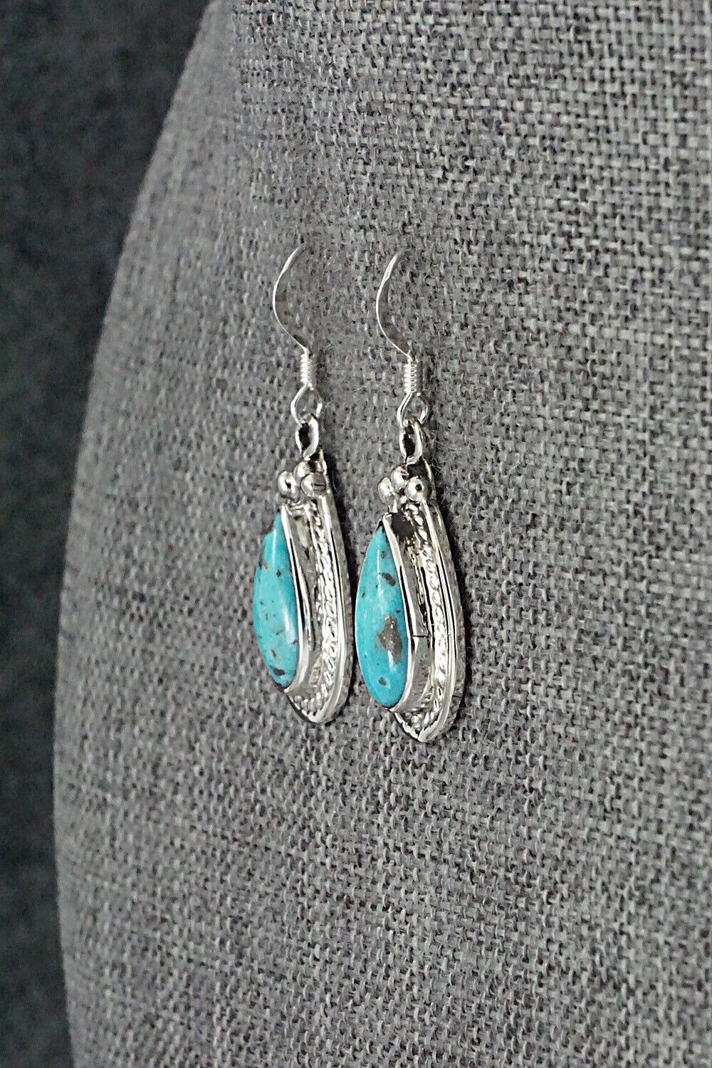 Turquoise & Sterling Silver Earrings - Verley Betone