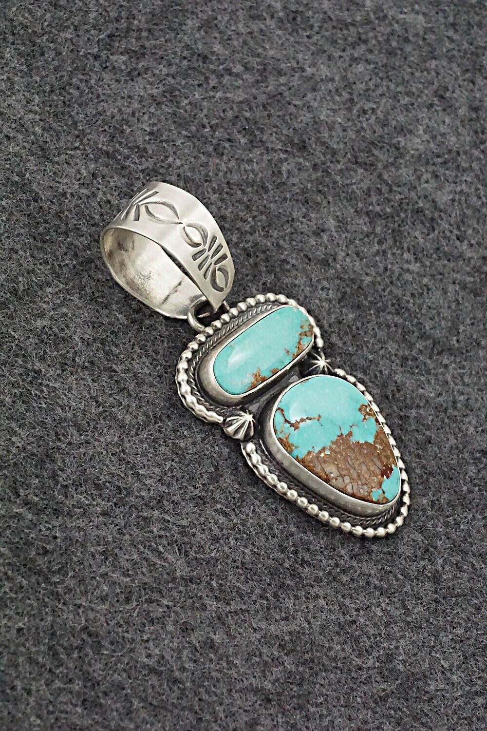 Turquoise & Sterling Silver Pendant - Darrin Livingston