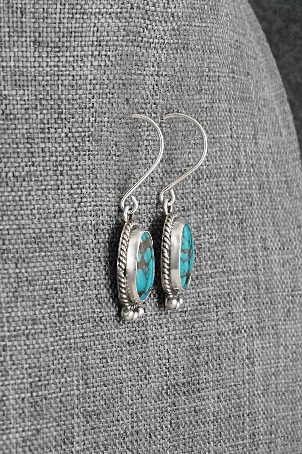 Turquoise & Sterling Silver Earrings - Eugene Gruber
