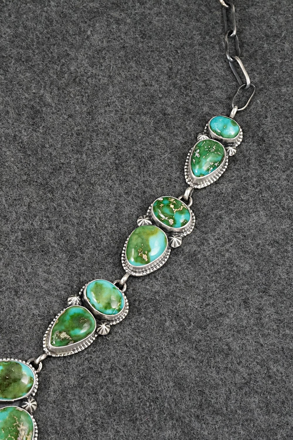 Turquoise & Sterling Silver Necklace and Earrings Set - Darrin Livingston