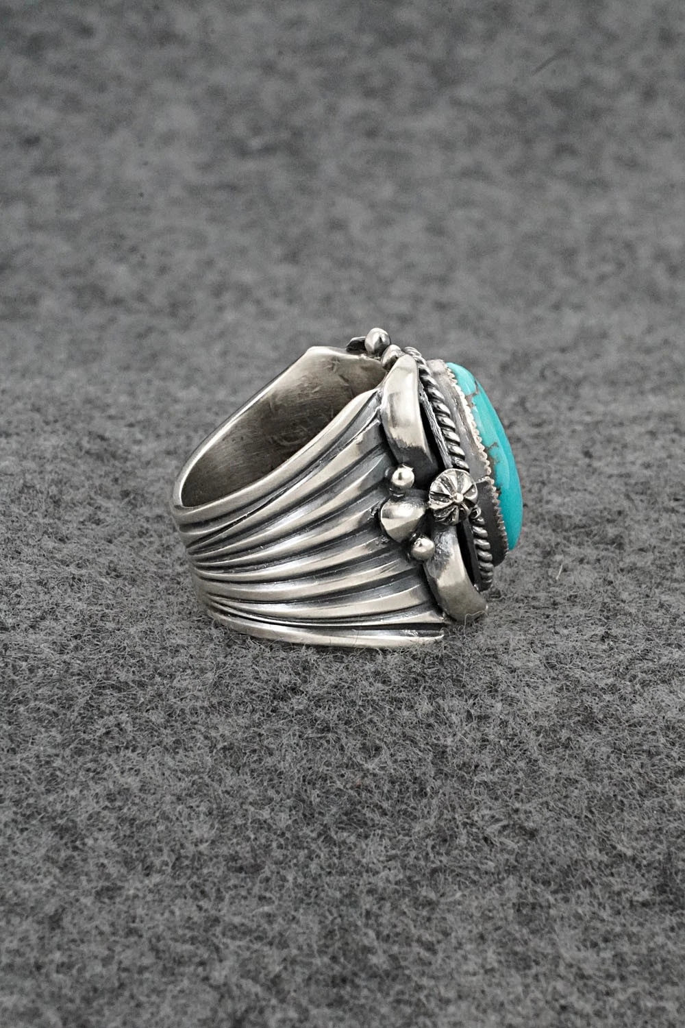 Turquoise & Sterling Silver Ring - Delbert Gordon - Size 7.5