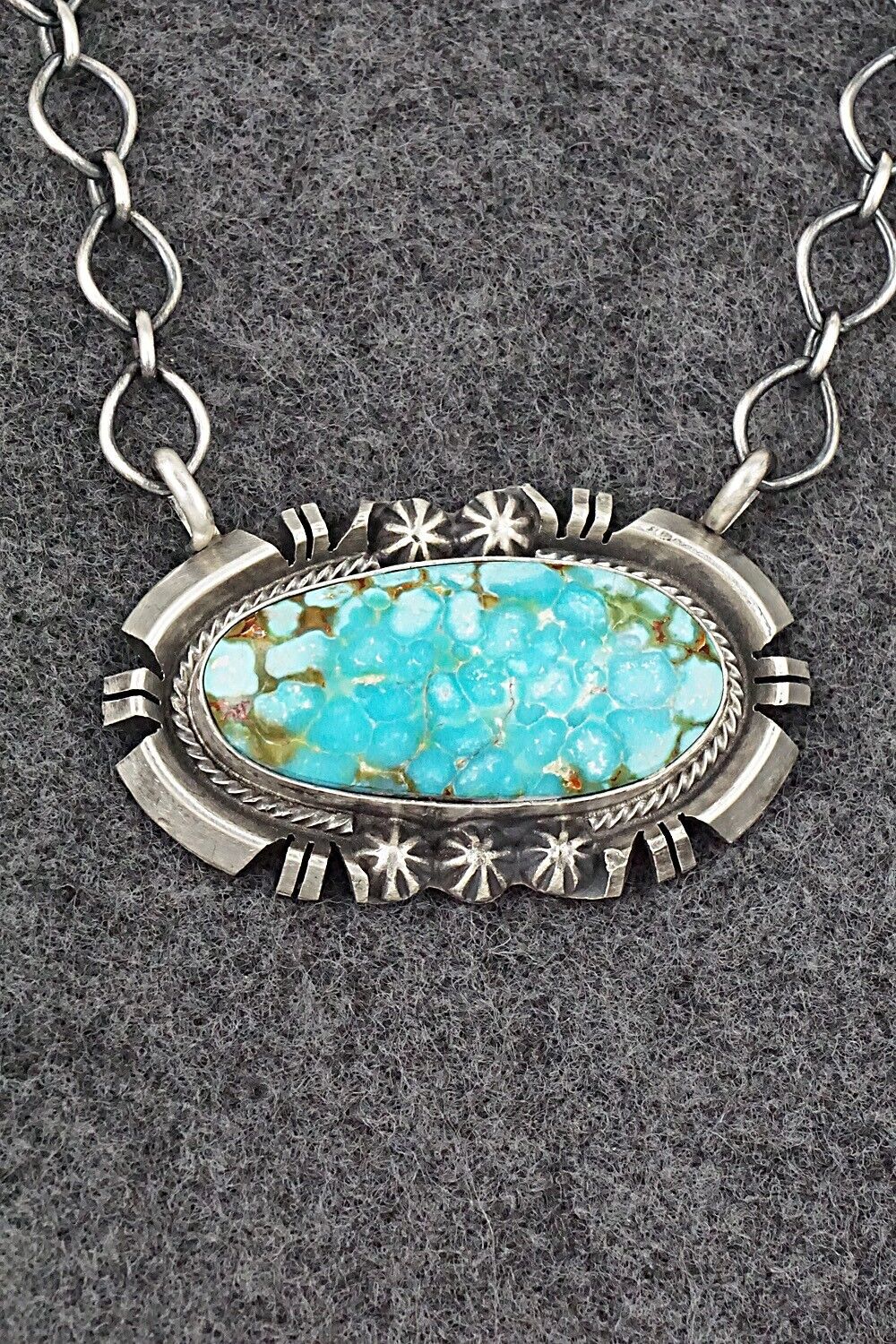 Turquoise & Sterling Silver Necklace - Randy Billy