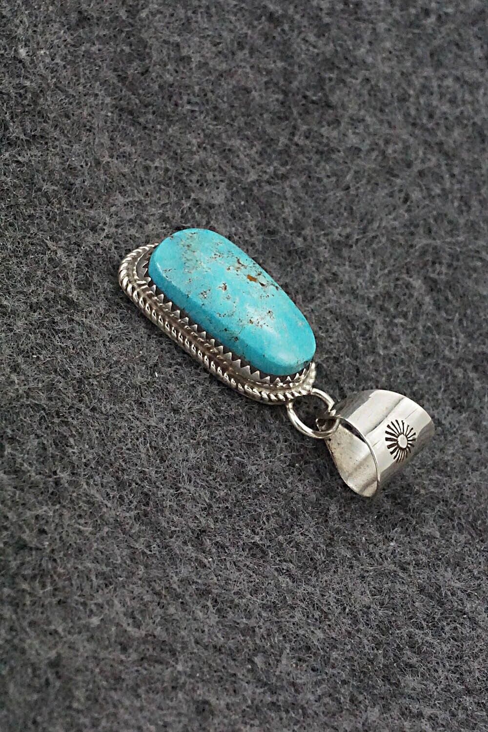 Turquoise & Sterling Silver Pendant - Ernest Hawthorne