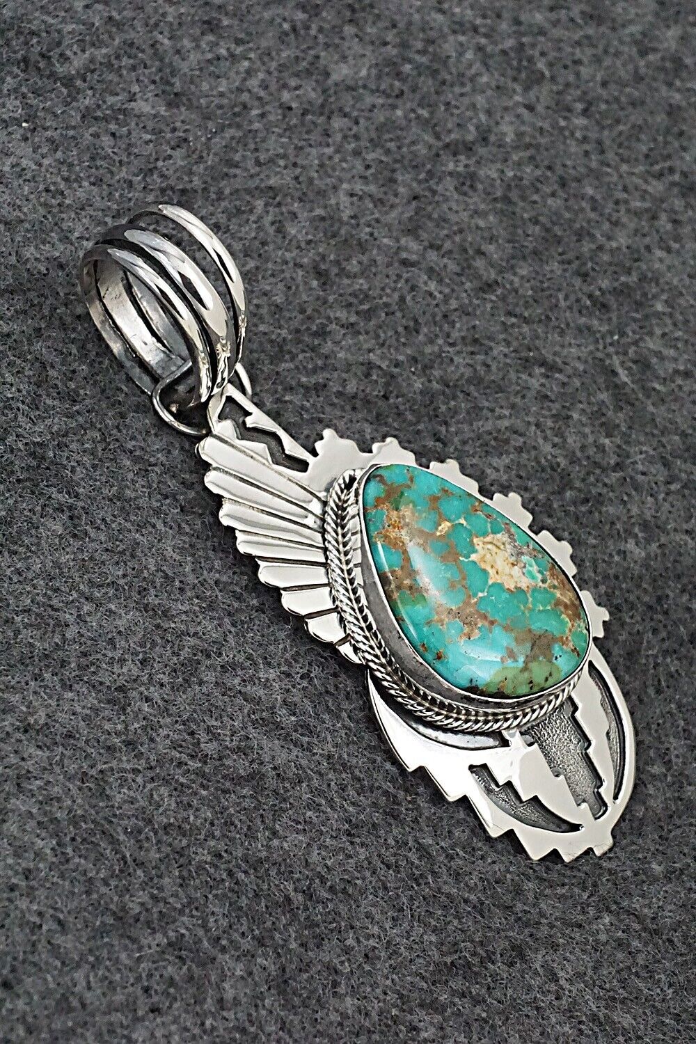 Turquoise & Sterling Silver Pendant - Randy Billy