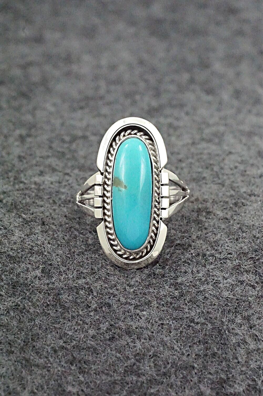 Turquoise & Sterling Silver Ring - Samuel Yellowhair - Size 7.5