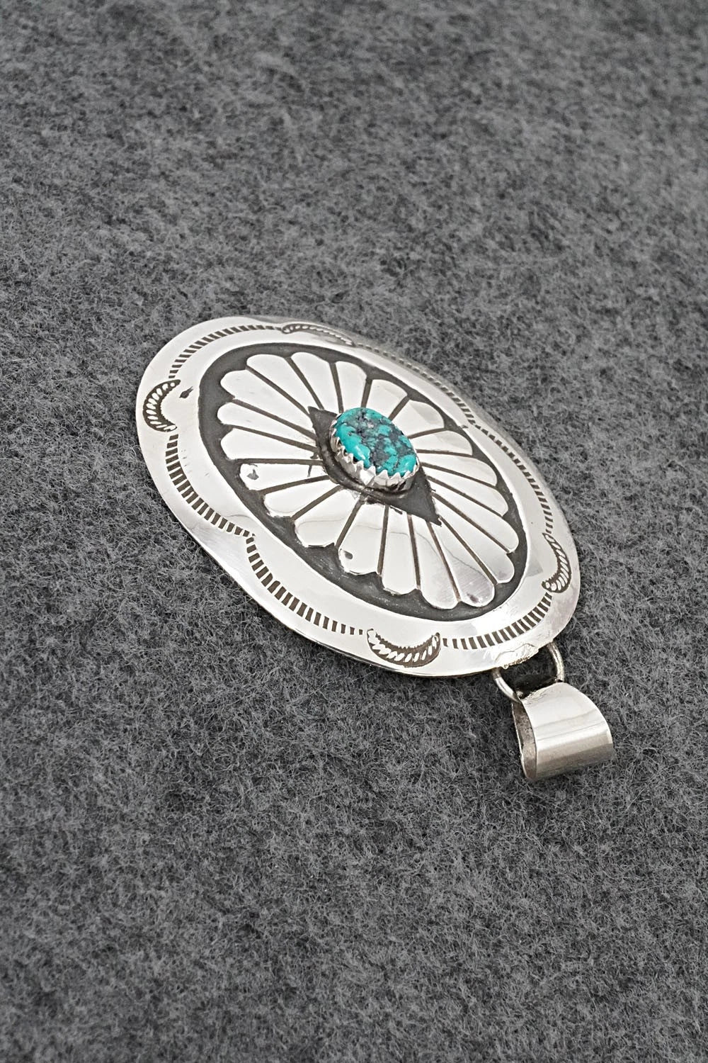 Turquoise & Sterling Silver Pendant - Joann Silver