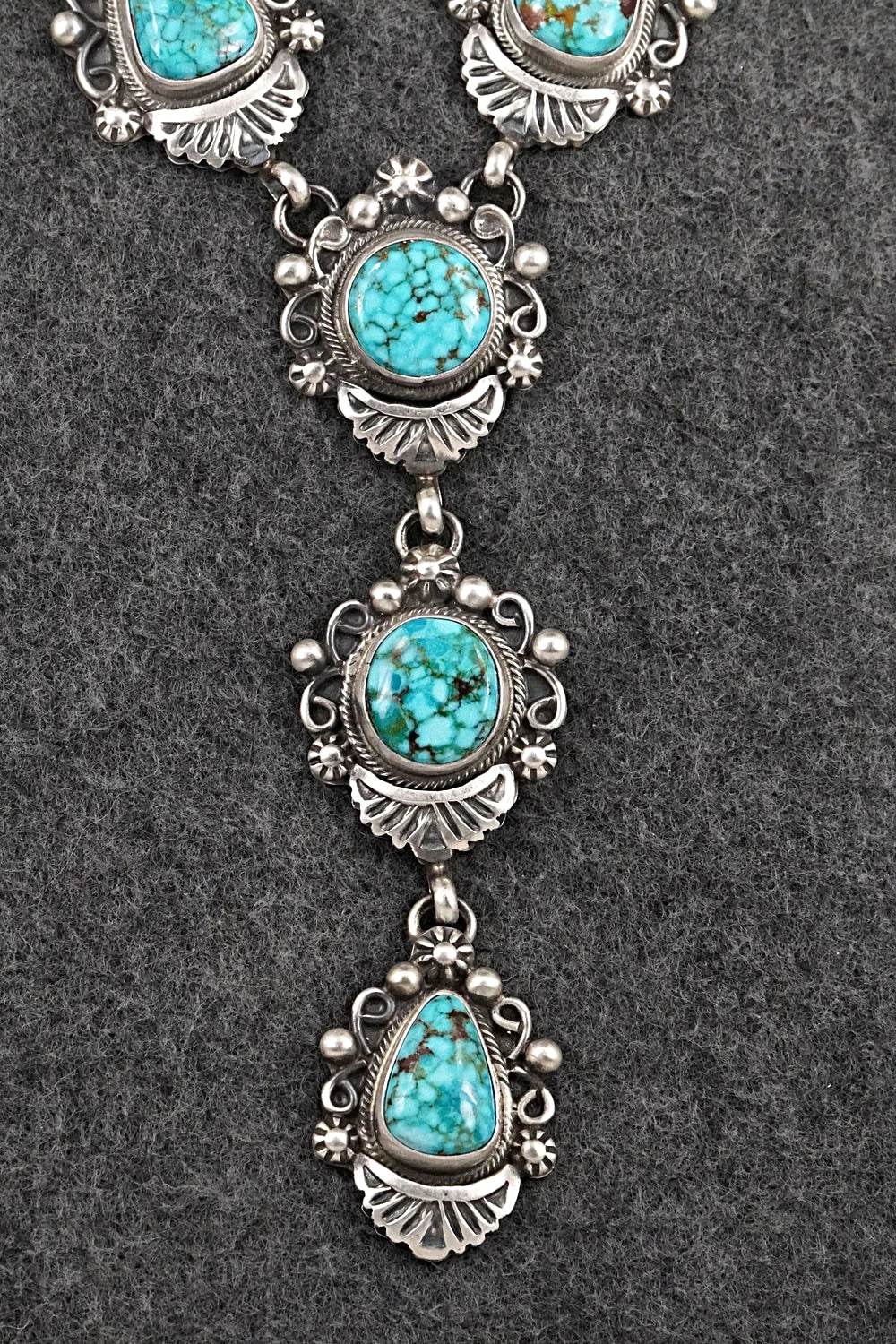 Turquoise & Sterling Silver Necklace and Earrings Set - Kathleen Livingston