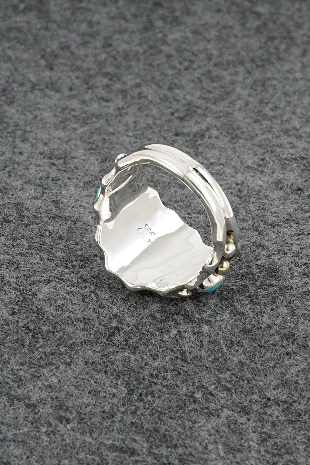 Turquoise & Sterling Silver Ring - Genevieve Francisco - Size 13