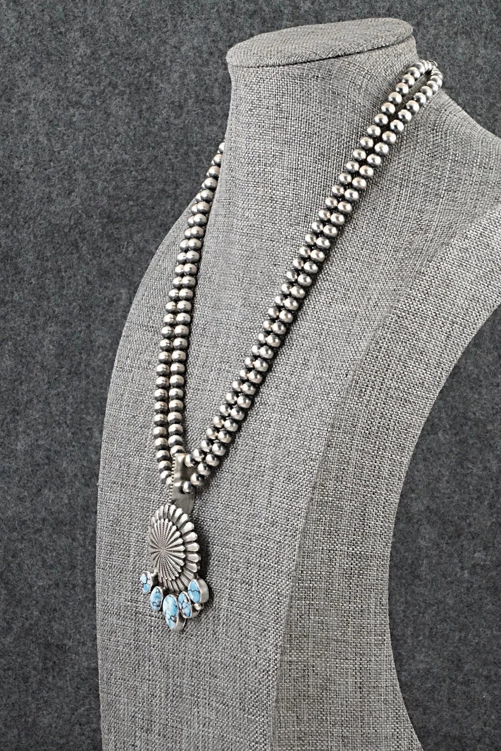 Turquoise & Sterling Silver Necklace - Tom Lewis