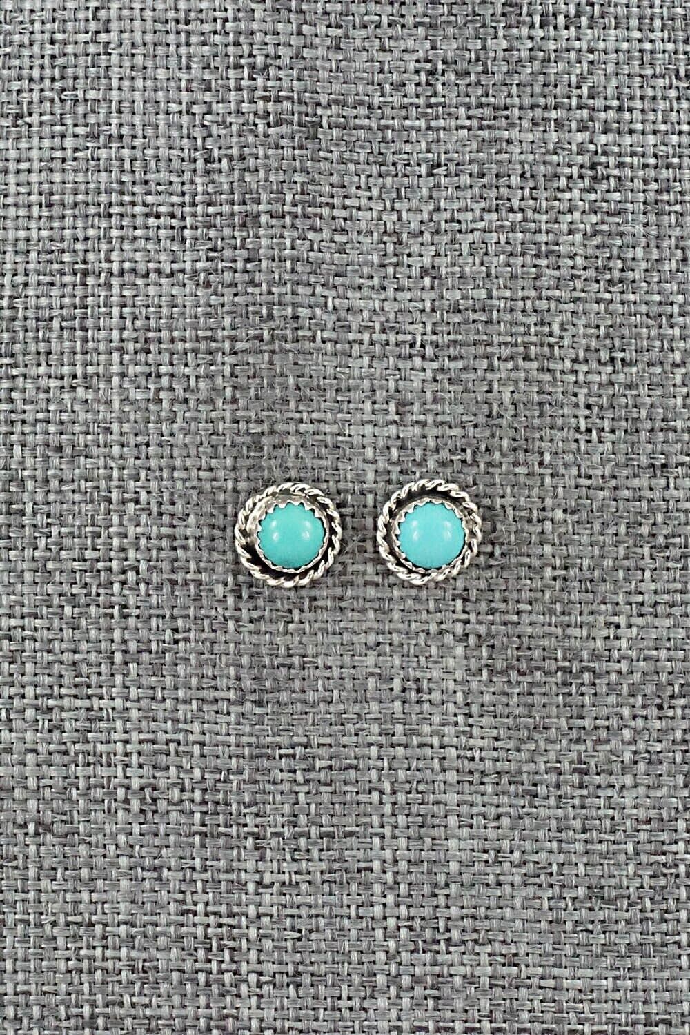 Turquoise & Sterling Silver Earrings - Larson Chee