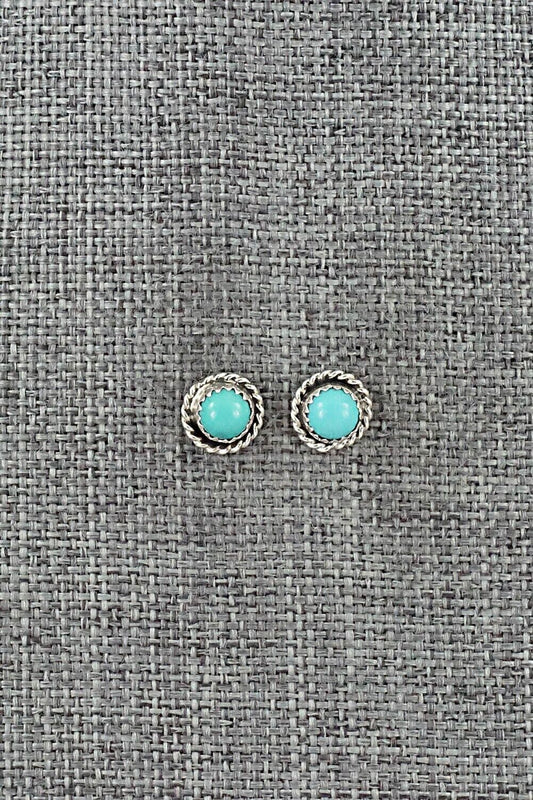 Turquoise & Sterling Silver Earrings - Larson Chee