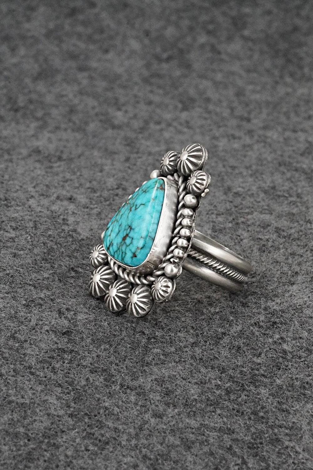 Turquoise & Sterling Silver Ring - Michael Calladitto - Size 9.5
