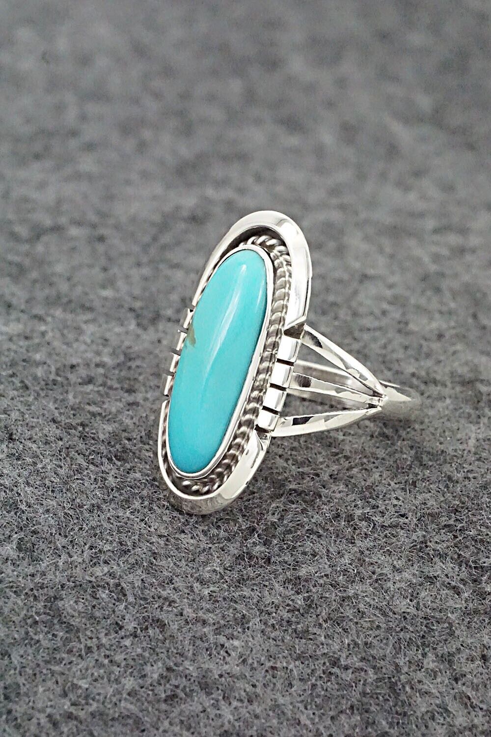 Turquoise & Sterling Silver Ring - Samuel Yellowhair - Size 7.5