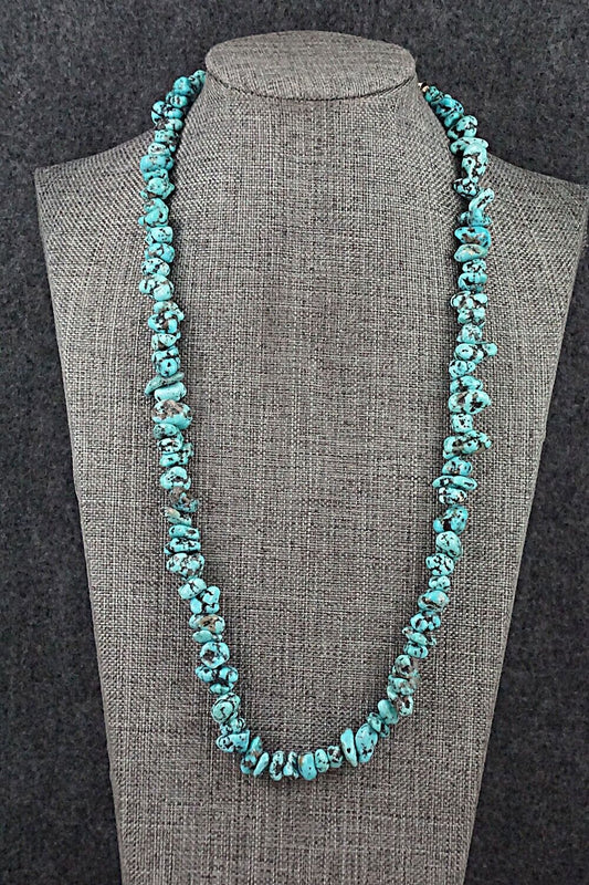 Turquoise & Sterling Silver Necklace 22" - Louise Joe