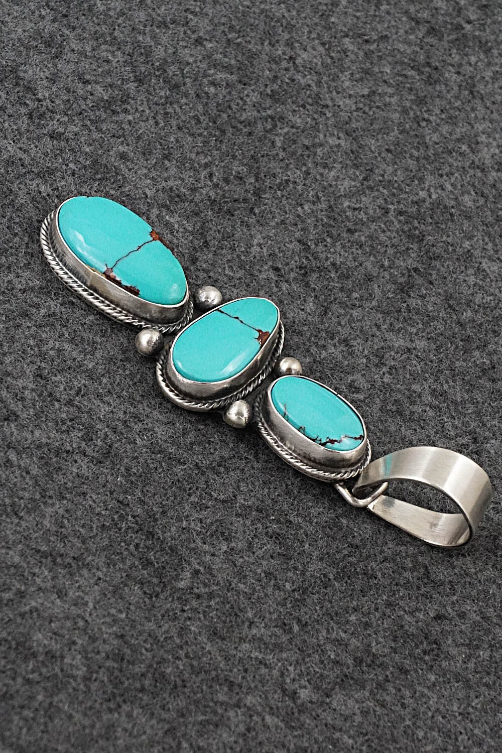 Turquoise & Sterling Silver Pendant and Earrings Set - Bobby Johnson