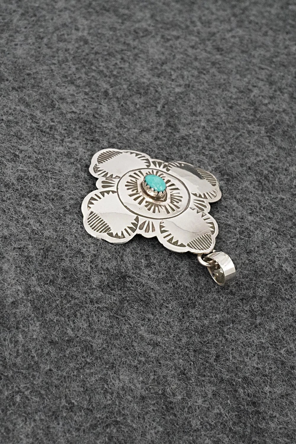 Turquoise & Sterling Silver Pendant - Bertha Begay