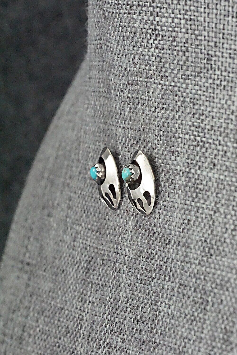 Turquoise & Sterling Silver Earrings - Esther White