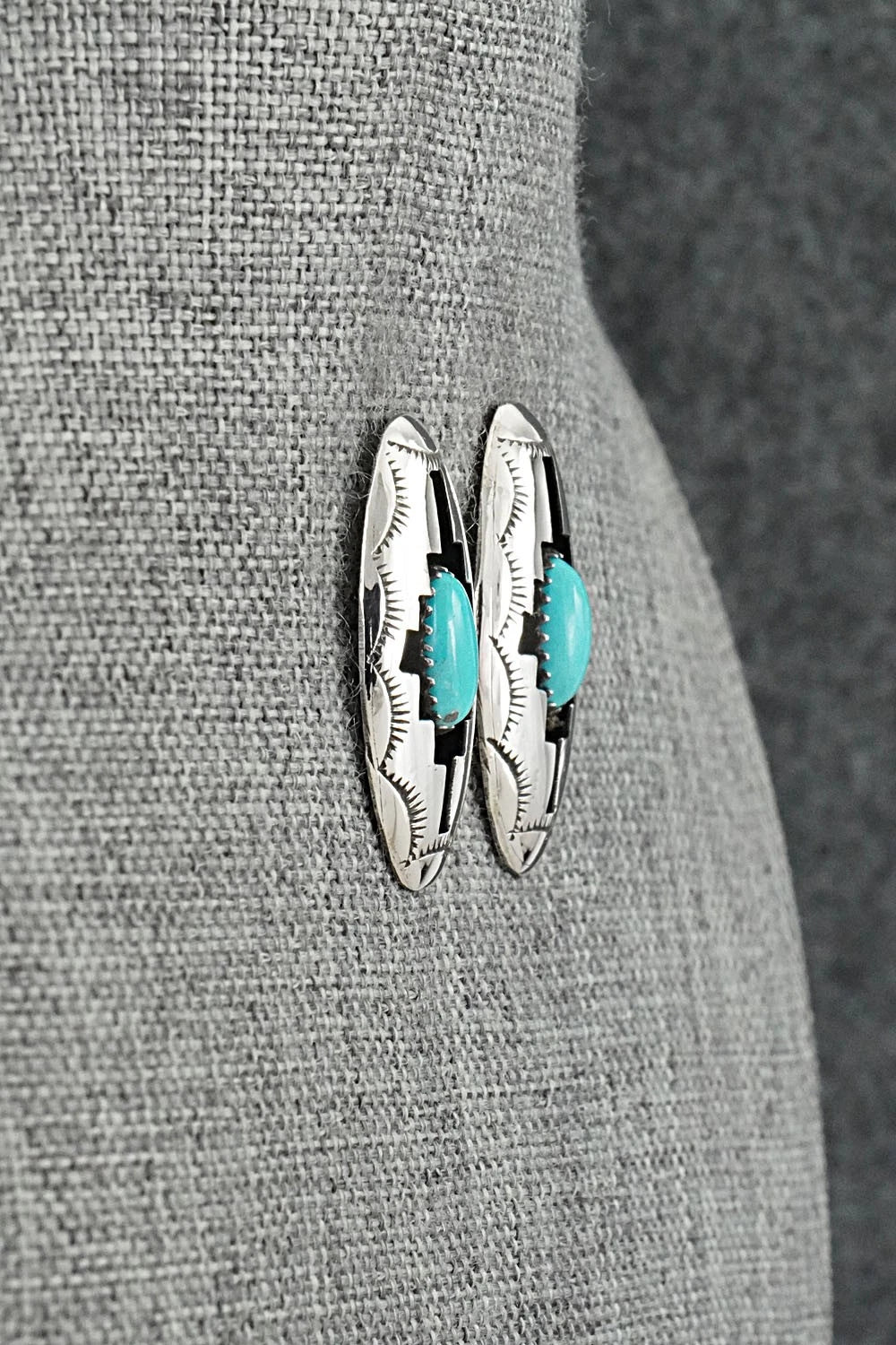 Turquoise & Sterling Silver Earrings - Felix Perry