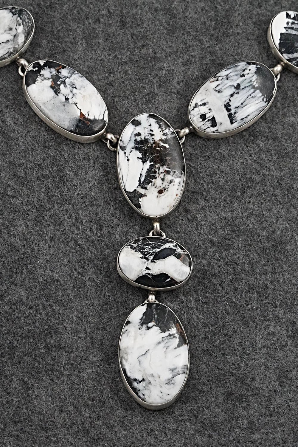 White Buffalo & Sterling Silver Necklace and Earrings Set - Darrin Livingston