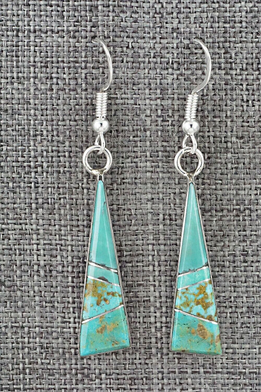 Turquoise & Sterling Silver Inlay Earrings - Marilyn Yazzie
