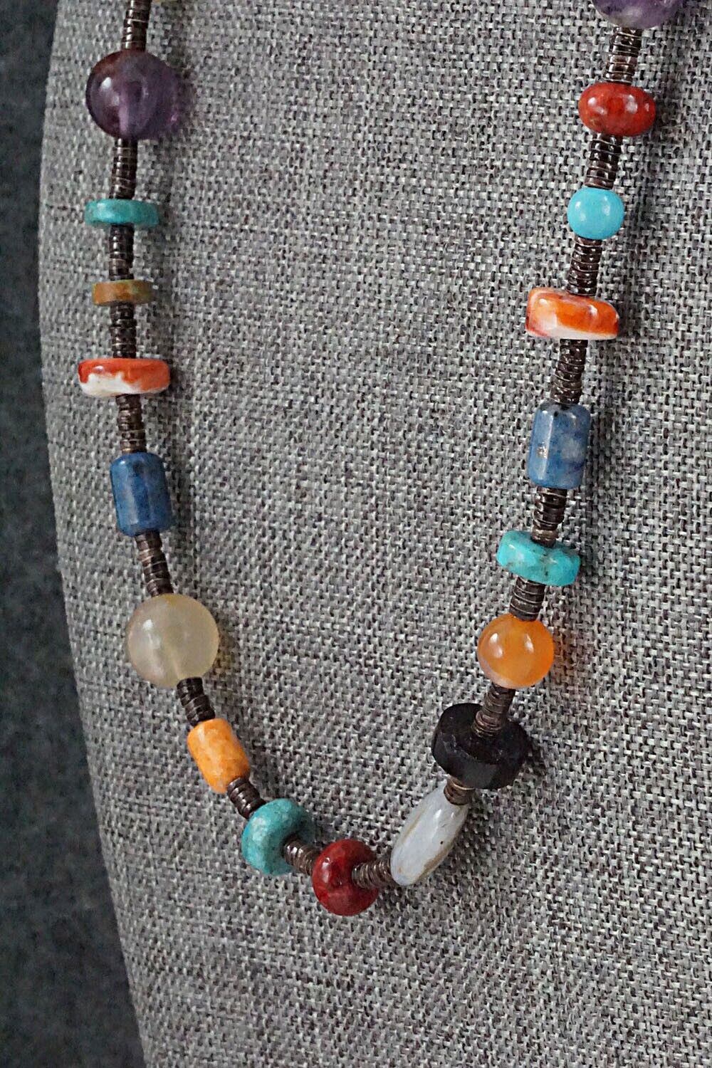 Multi-Stone and Sterling Silver Necklace - Helen Tsosie