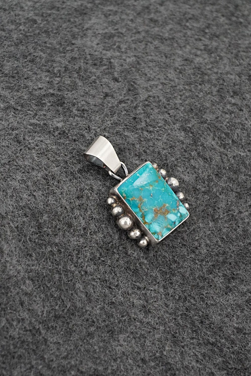 Turquoise & Sterling Silver Pendant - Eugene Gruber