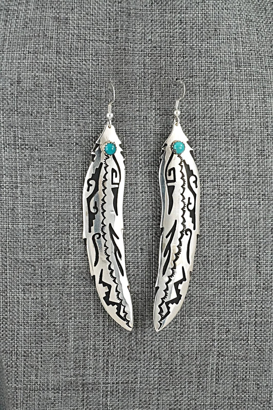 Turquoise & Sterling Silver Earrings - Rosita Singer