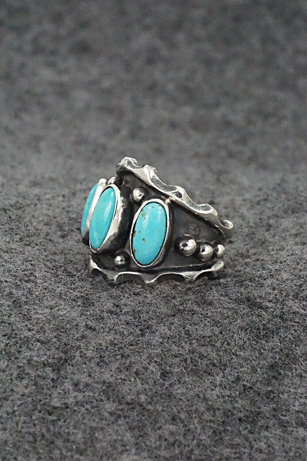 Turquoise & Sterling Silver Ring - Andrew Vandever - Size 6