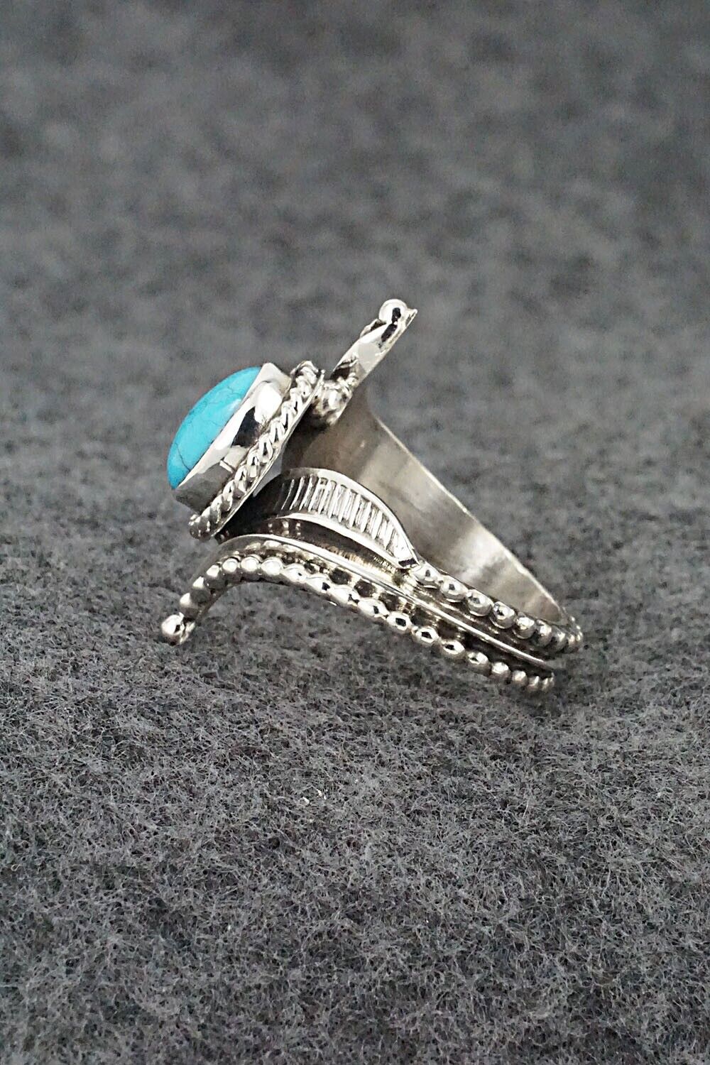 Turquoise & Sterling Silver Ring - Thomas Yazzie - Size 8