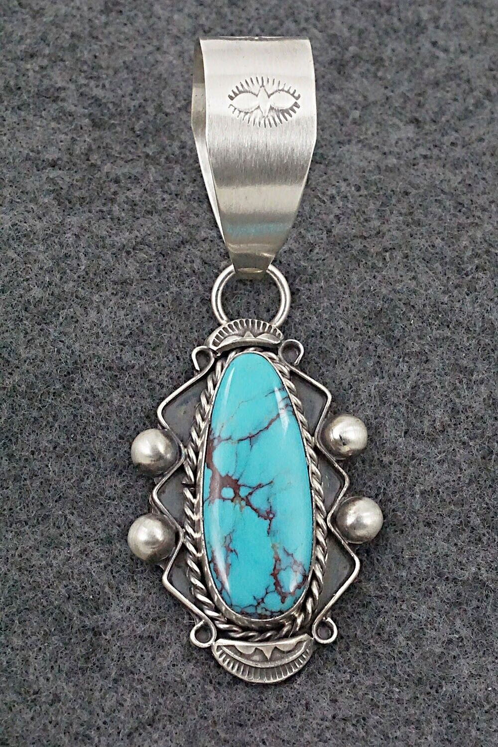 Turquoise and Sterling Silver Pendant - Wilson Dawes