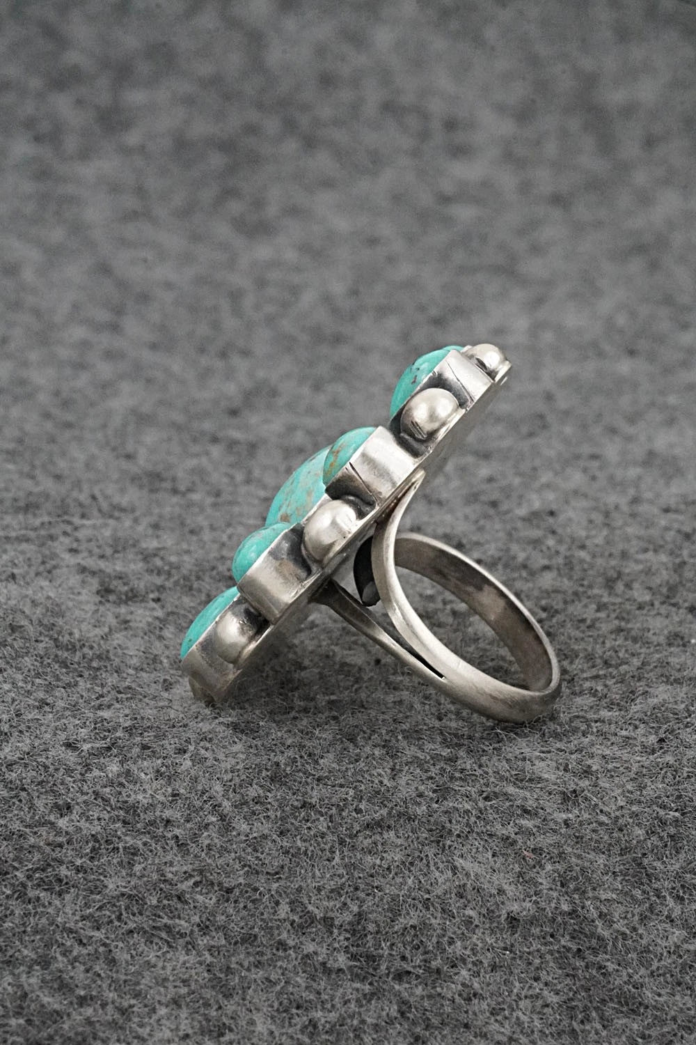 Turquoise & Sterling Silver Ring - Kathleen Livingston - Size Adjustable