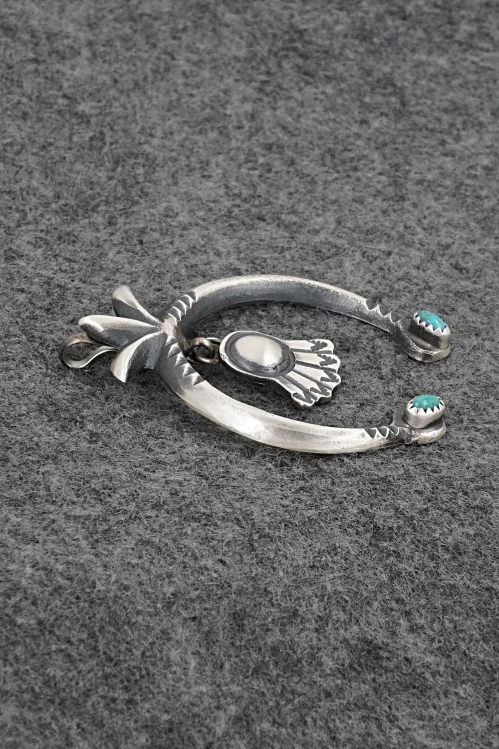 Turquoise and Sterling Silver Pendant - Martha Cayatineto
