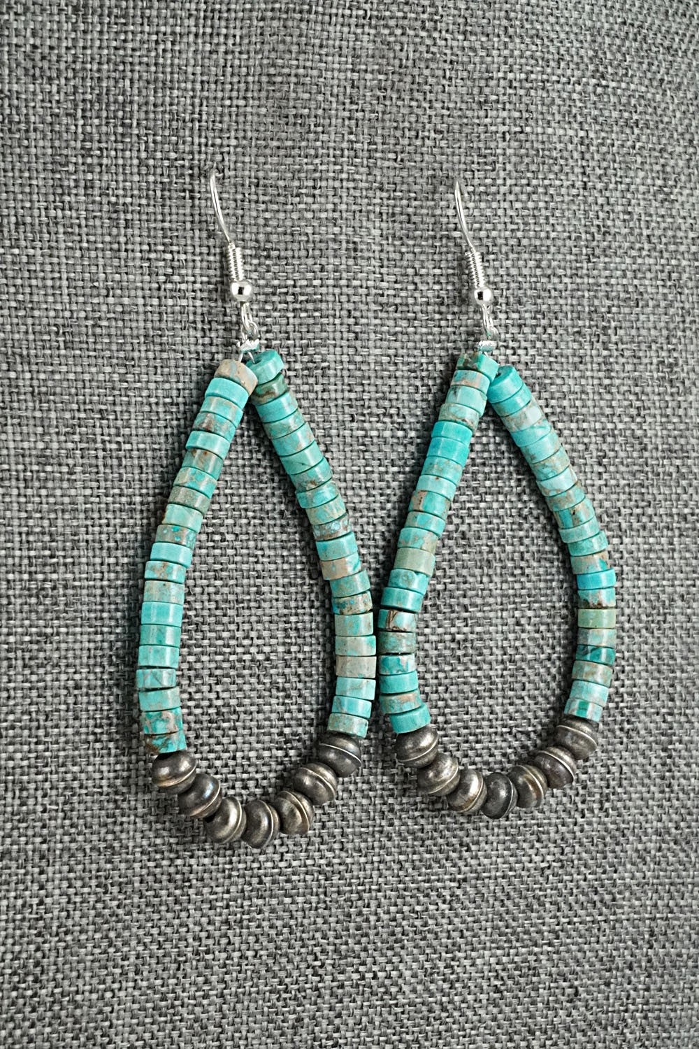 Turquoise & Sterling Silver Earrings - Quaylon Sam