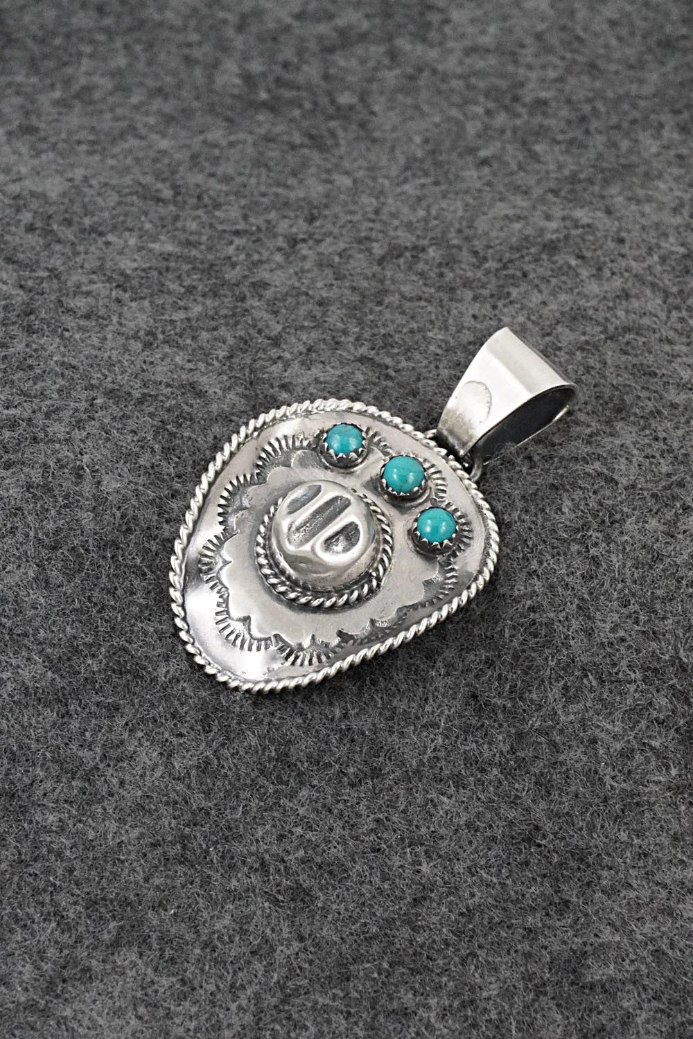Turquoise & Sterling Silver Pendant - Bobby Platero