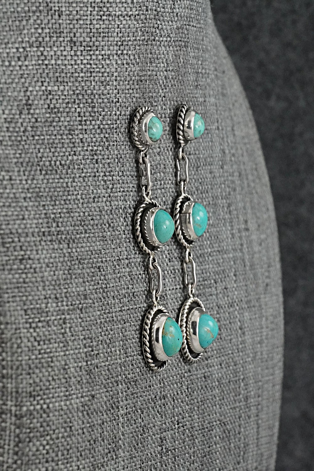 Turquoise & Sterling Silver Earrings - Martin Perry