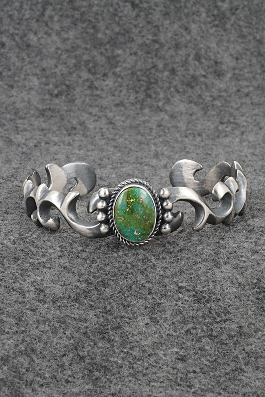 Turquoise & Sterling Silver Bracelet - Harrison Bitsue