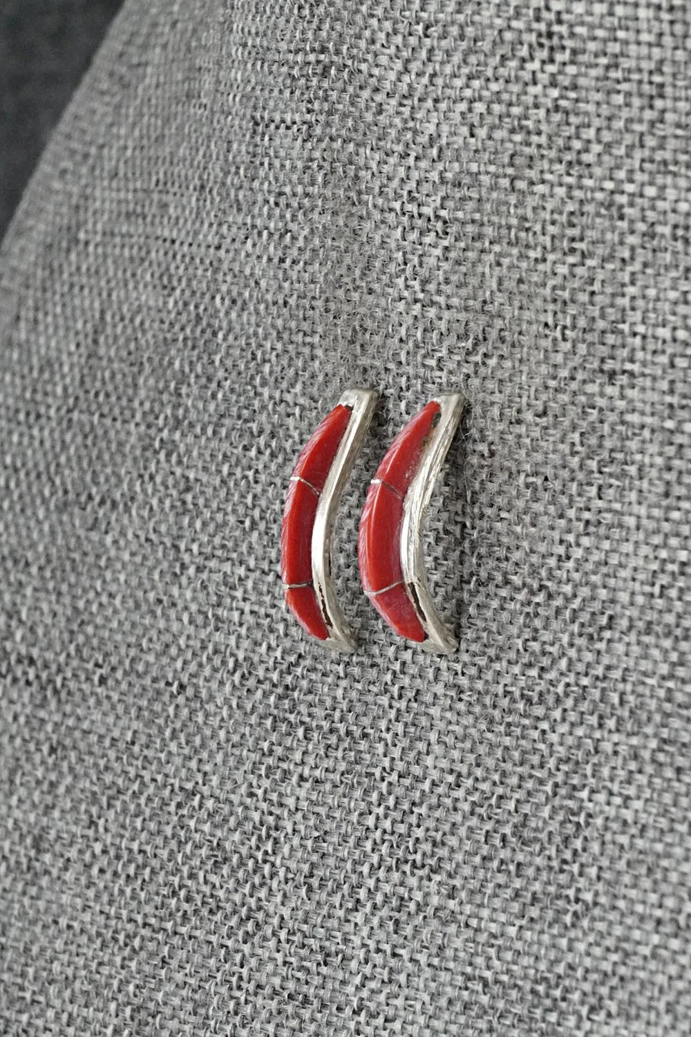 Coral & Sterling Silver Earrings - Kent Lonjose