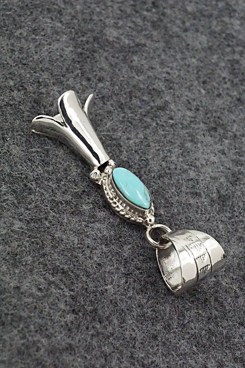 Turquoise & Sterling Silver Pendant - Sonyei Coho