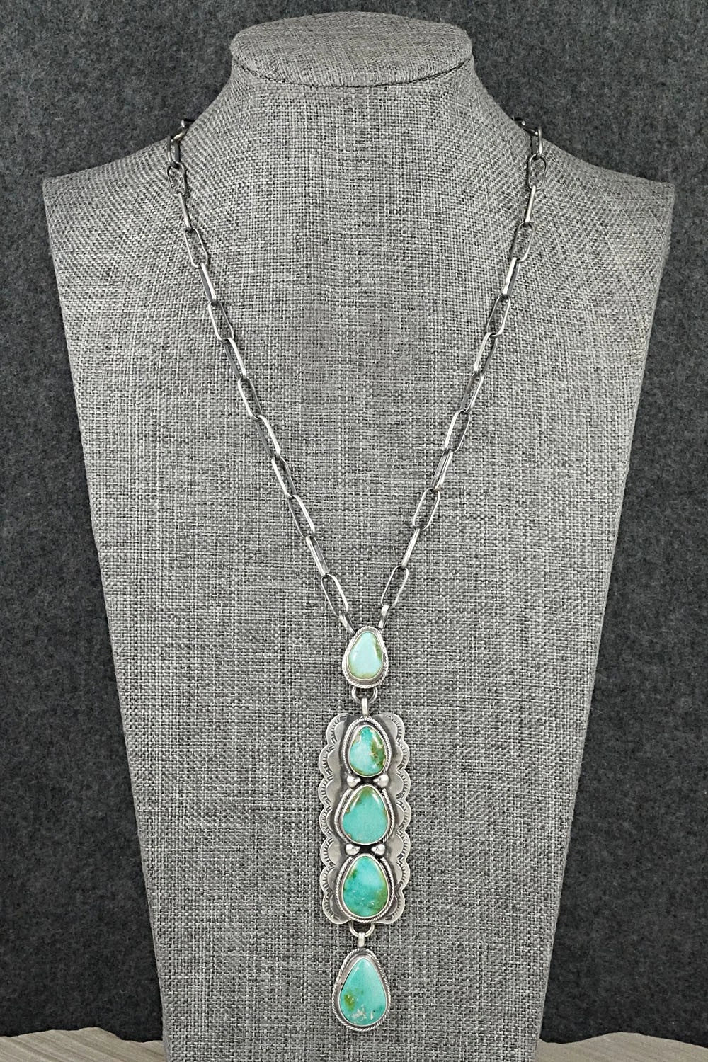 Turquoise & Sterling Silver Necklace - Bobby Johnson