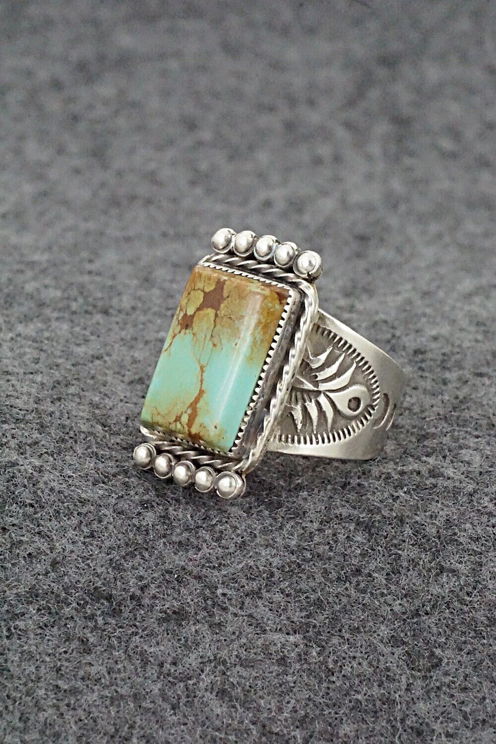 Turquoise & Sterling Silver Ring - Adrienne Gordon - Size 9