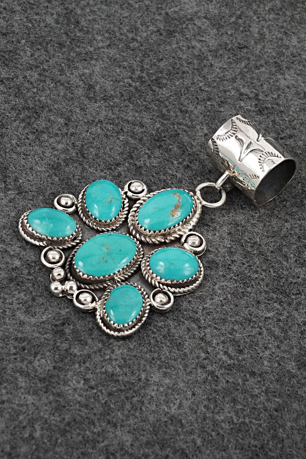 Turquoise & Sterling Silver Pendant - Ernest Hawthorne