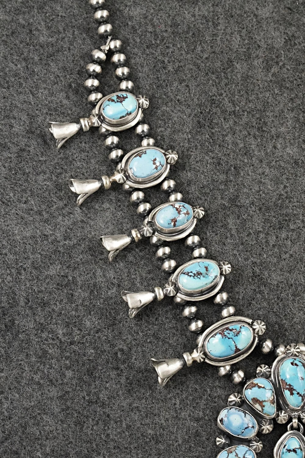 Turquoise & Sterling Silver Squash Blossom Set - Darrin Livingston