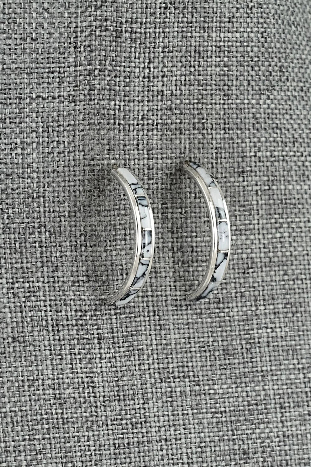 White Buffalo & Sterling Silver Earrings - Nathaniel Johnson