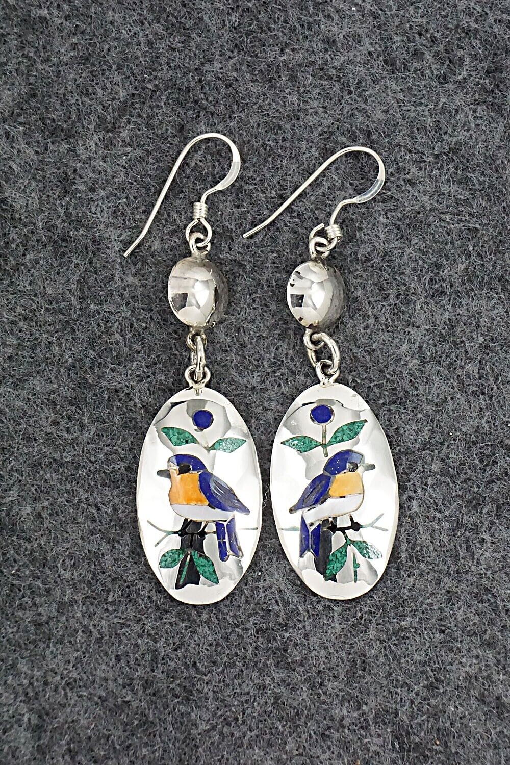 Multi Stone & Sterling Silver Earrings - Quintin Quam Sr.
