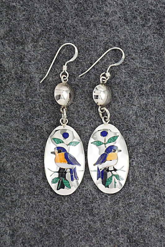 Multi Stone & Sterling Silver Earrings - Quintin Quam Sr.