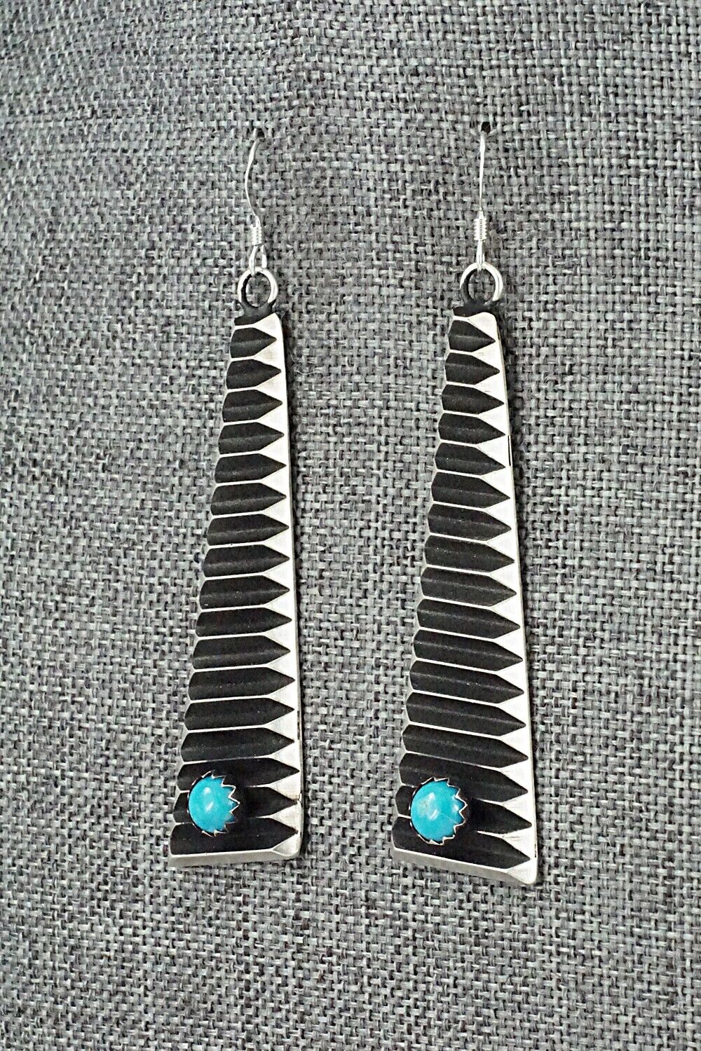 Turquoise & Sterling Silver Earrings - Lane Tahe
