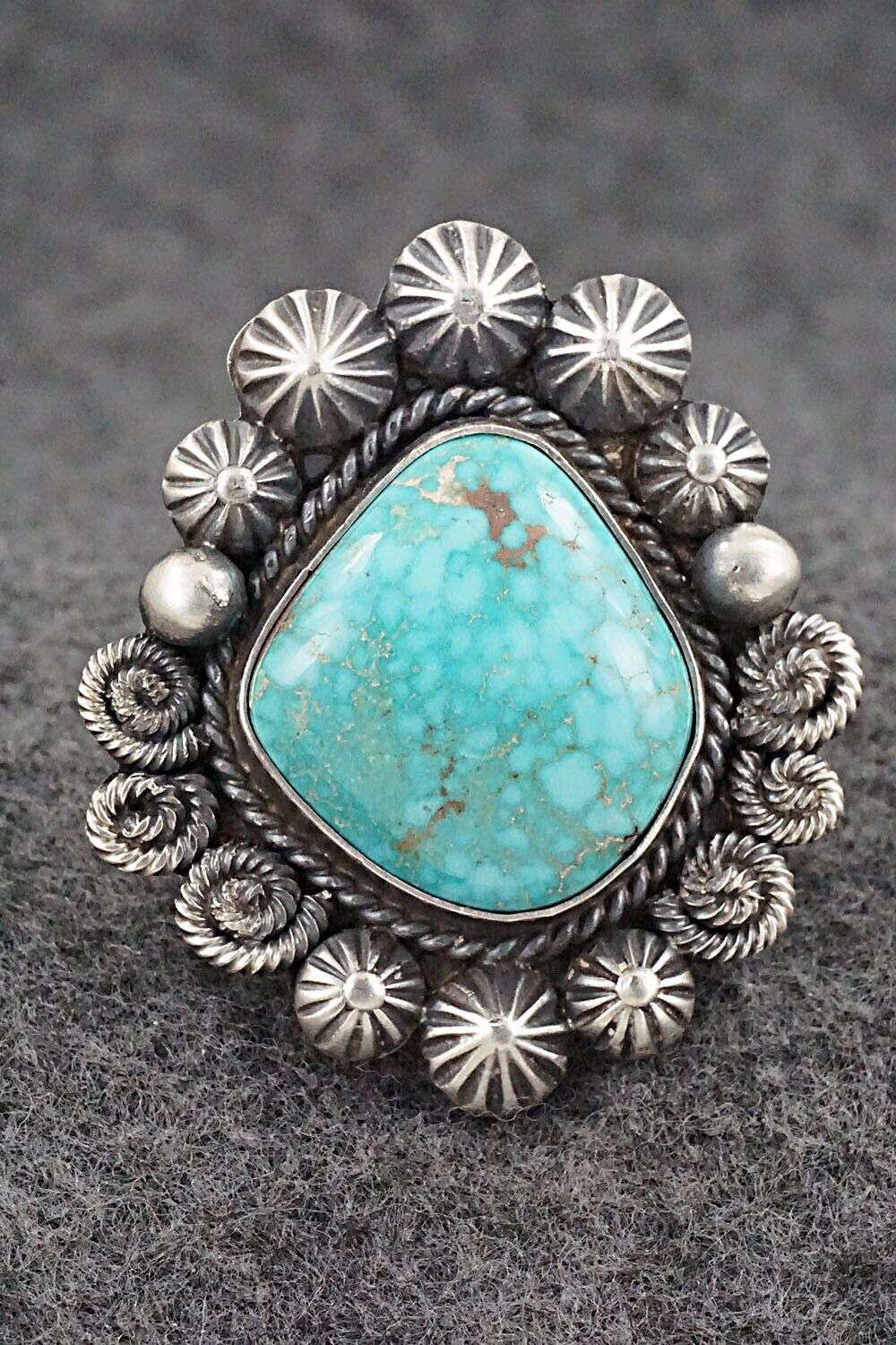 Turquoise & Sterling Silver Ring - Rosita Calladitto - Size 9