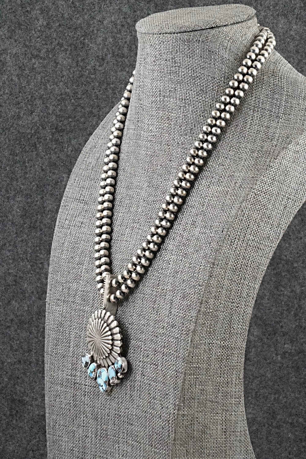 Turquoise & Sterling Silver Necklace - Tom Lewis