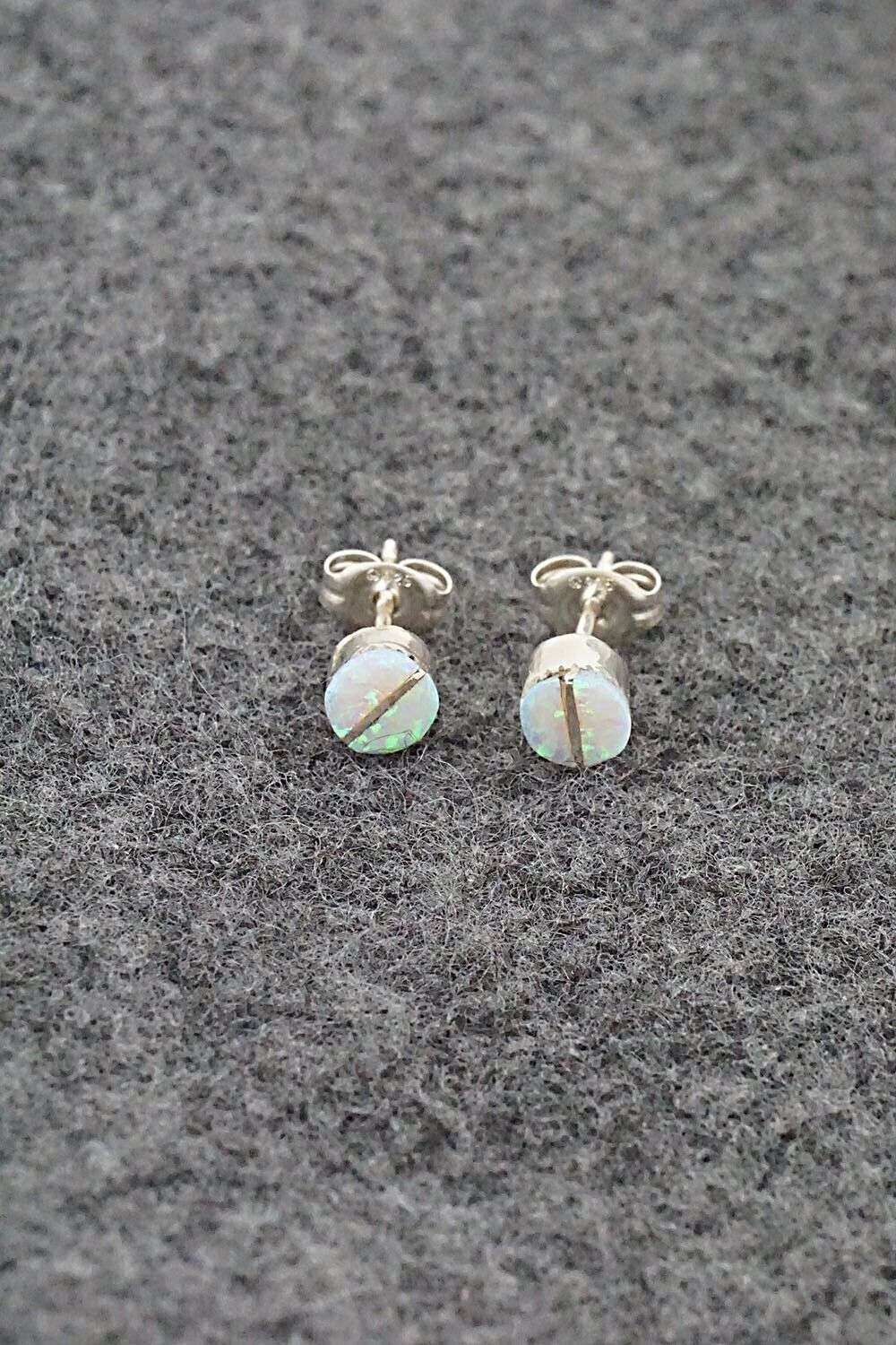 Opalite & Sterling Silver Inlay Earrings - Rowena Laweka