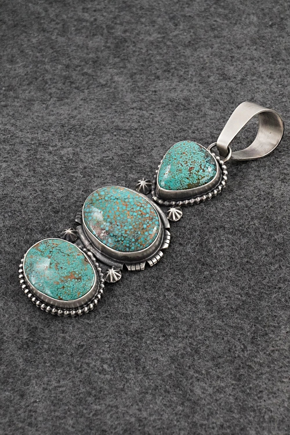 Turquoise & Sterling Silver Pendant - Randy Billy